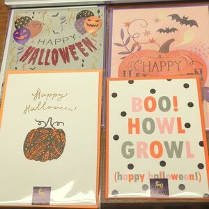 4 Niquea.D Halloween Greeting Cards 3D Pumpkins, ghosts, bats nice not scary